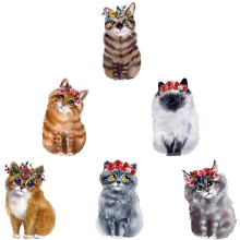 Removable Cat Window Stickers 6 pcs