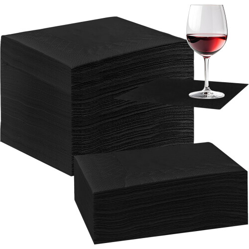 Μαύρες χαρτοπετσέτες κοκτέιλ 9,8x9,8in2-Ply500 τεμάχια