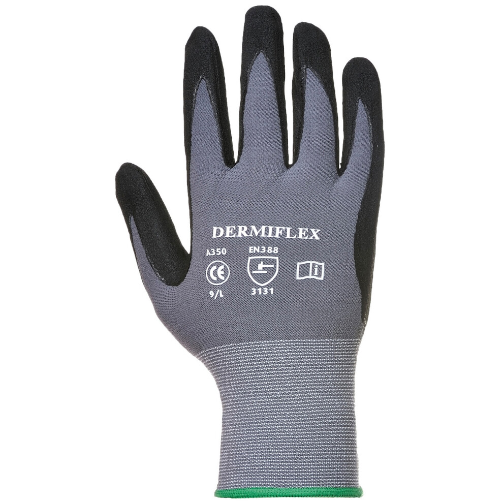 (M, Black) Portwest Dermiflex Safety Work Gloves 5054171910892
