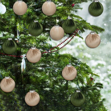 Soft Plush Ball Ornaments Red Pink Blue 8cm 15pcs