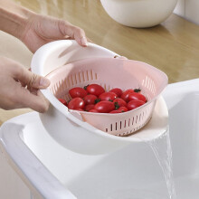 Japanese Design Rice Washer Strainer Double Layer Rotating