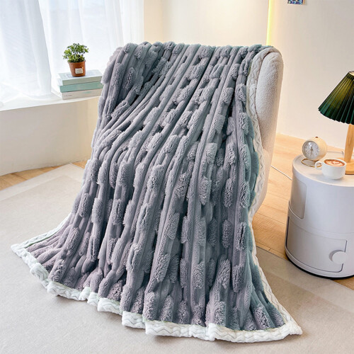 Weiche Plüschdecke mit Karomuster, 50 x 60 Zoll