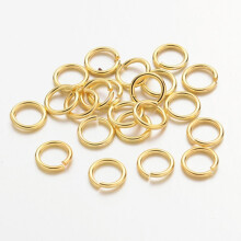 Messing-Binderinge, golden, 10 g, 18 Gauge, 7 x 1 mm, 5 mm Innendurchmesser, 80 Stück