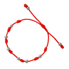 Glücksarmband Rotes Perlen-Freundschaftsarmband 7 Knoten