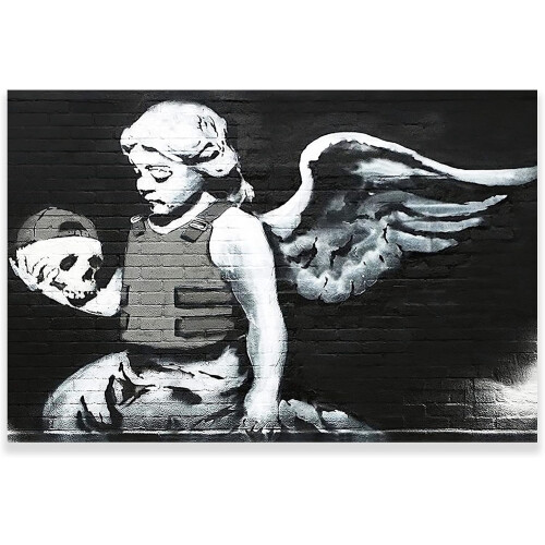 Arte de parede em tela Anjo Caído de Banksy 24x36 polegadas