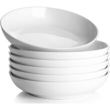 White Porcelain Salad Bowls 30 oz Set of 6