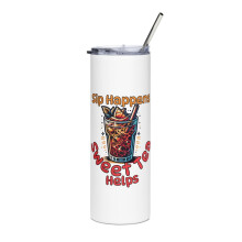 Iced Tea Tumbler Skinny Slim White 20 oz