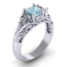 Sapphire Engagement Ring for Couples 1 Piece