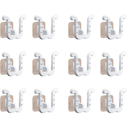 Slipper Rack Wall Mounted 12pcs White 8x7cm