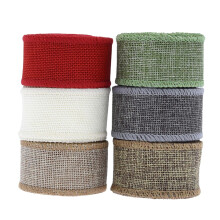 Burlap fabric ribbon jute linen 4cm width 6 rolls