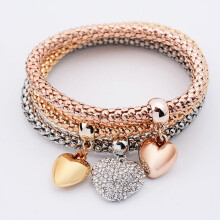 NRUDPQV charm beaded bangle bracelet gold