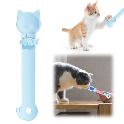 Colher dosadora para ração de gato.