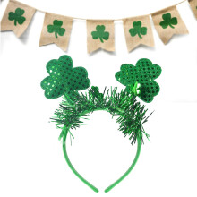 Bandeau trèfle vert pour femme, Saint-Patrick