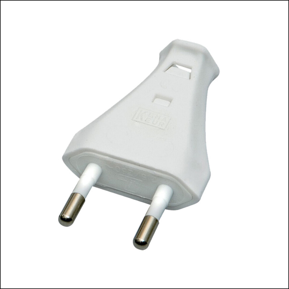 Tiger Power Supplies Eu-Rw-2P-W White Euro Straight Rewireable Plug 2.5A 5060892270863