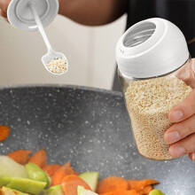 Tarro de cristal para especias con tapa y cuchara, 250 ml, hermético.