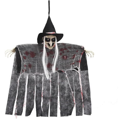 Halloween Hengende Spøkelsesdekorasjon Grå 90 cm