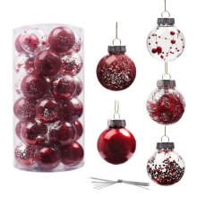 Christmas Ball Ornaments Plastic Red 30 pcs 2.36 inch