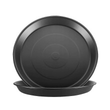 15 inch plastic plantenonderzetters, 2 stuks, stevige lekbakken voor bloempotten binnen en buiten, zwart