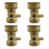 Brass Garden Hose Stop Valve, 3/4 Inch Connector, Solid Brass Construction, Ergonomic Handle (4-Pack) 1