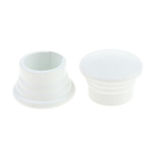 White Curtain Rod Finials 5cm, Compatible with 28mm Diameter Poles, 2-Pack Smooth End Caps for Home & Hotel