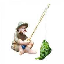Figura miniatura de anciano para decoración de acuario, escultura de PVC para paisaje de casa de muñecas