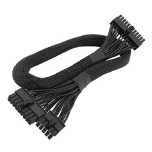 18+10Pin To 24Pin Motherboard Power Sleeved-Black Weaving a net