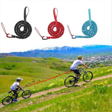 Corda da traino per bicicletta per genitori e figli, confezione da 3, riflettente, lunghezza regolabile, rosso, blu, nero