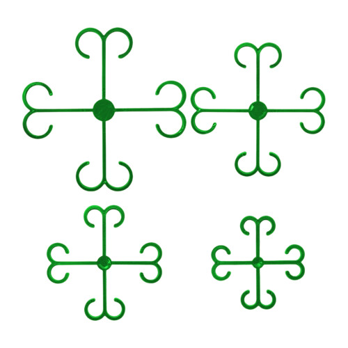 4Pcs Double Hook Support Clips, Plastic Indoor Decor-Green