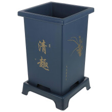 Orchid Planter with Tray, Resin Flower Pot for Indoor Outdoor Garden, 15x15x21cm