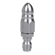 1/4 Inch Stainless Steel Pressure Washer Nozzle, 4000 PSI, Rotatable with 6 Spray Holes for Pipe Cleaning Machine