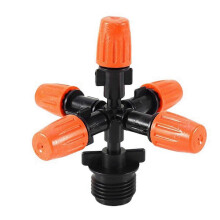 360 Rotating Garden Sprinkler with 5 Nozzles, Dial Type for Lawn Watering & Greenhouse Cooling