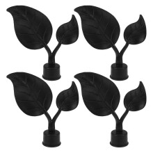 Vintage Style Plastic Curtain Rod Finials, 4-Pack Black, 22mm Inner Diameter for Drapery Poles