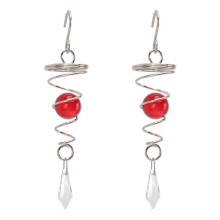 2Pcs Stainless Steel Wind Chime with Gazing Ball Spiral Tail Spinner for Outdoor Garden Decor
