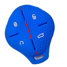Housse de protection pour clé de véhicule-ligne rouge bleue