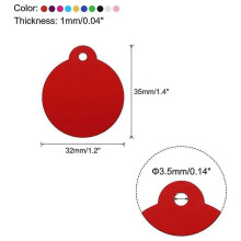 Targhette rotonde in alluminio da 35 mm per incisione laser, ideali per identificazione animali domestici, progetti fai-da-te, personalizzabili.