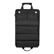 Black Portable Folding Tool Roll Bag with 6 Detachable Pockets for Hardware Storage