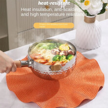 Ronde, geweven placemats, hittebestendig en antislip, set van 8
