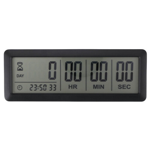 Digital Countdown Clock Black 999 Days