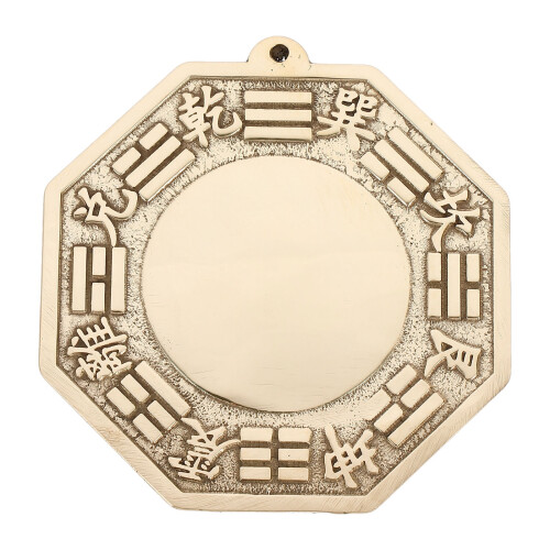 Καθρέφτης Bagua Feng Shui για προστασία σπιτιού, χρυσός, κυρτός, κοίλος