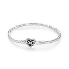 925 Sterling Silver Heart Charm Bracelet for Women Rose