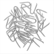 Galvanised Steel U-Shaped Fencing Staples for Wire Mesh, 200 Pcs, Silver