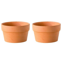 2 Pcs Terracotta Pots for Cactus Plants, Clay Garden Bonsai Planters with Drainage Hole, 12.5x12.5x7.8cm