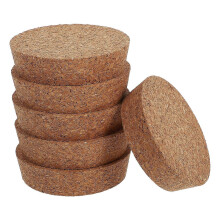 Cork Lids for Glass Planters, Set of 6, Hydroponic Vase Lids, 80x20x73mm, Natural Cork
