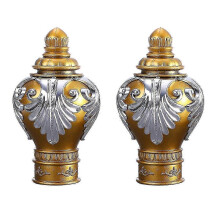 2pcs Gold Curtain Rod Finials 28mm Plastic End Caps Decoration for Bedroom Living Room