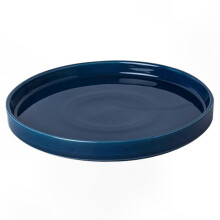 Blauwe keramische plantenschaal, 7,1 inch, krasbestendige potbodem met drainage voor kamerplanten.