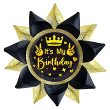 Happy Birthday Button Pin Badges with Safety Clasps for Party Decoration, Reusable Ribbon Badges in Multicolor