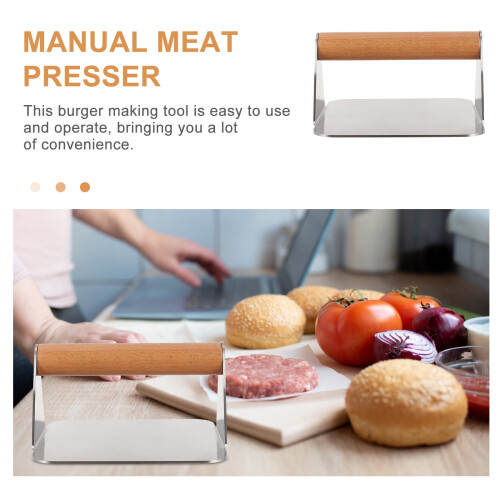 Pressa per hamburger in acciaio inox, 14,3 cm 1