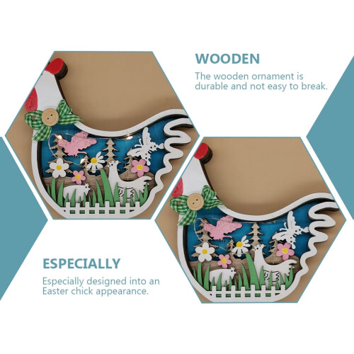 Træhane-ornament med lys – hvid, 14x5,5x3cm 1