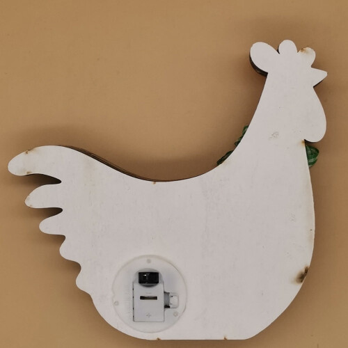Træhane-ornament med lys – hvid, 14x5,5x3cm 2