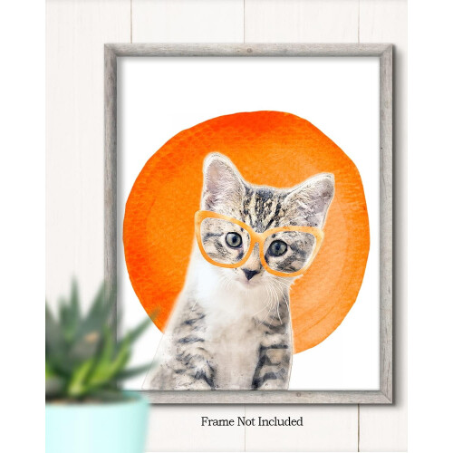 Kunstdruck „Katze mit Brille“, 8x10 Zoll 1